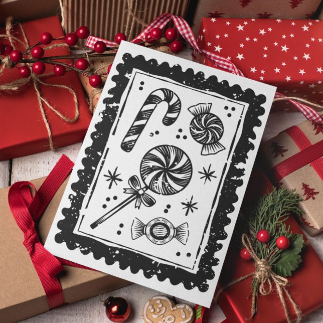 Minimal Modern Merry Christmas Postcard (Creator Uploaded)