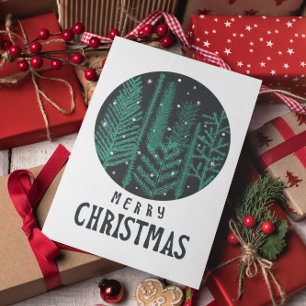 Minimal Modern Merry Christmas Postcard