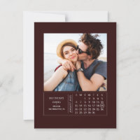 Minimal Modern Mini Calendar Save the Date Photo