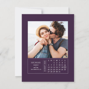 Minimal Modern Mini Calendar Save the Date Photo