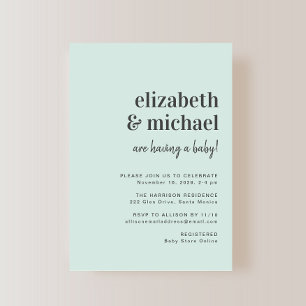 Minimal Modern Mint Couples Baby Shower Invitation