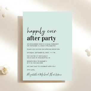 Minimal Modern Mint Wedding Reception Invitation