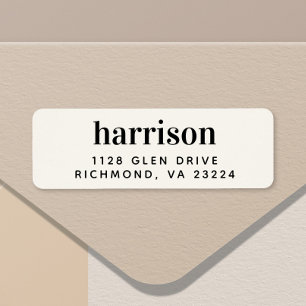Minimal Modern Monogram Cream Return Address