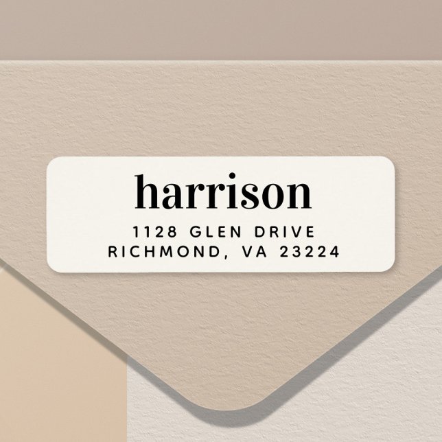 Minimal Modern Monogram Cream Return Address (Creator Uploaded)