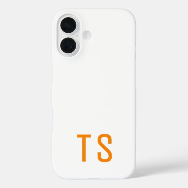 Minimal Modern Monogram Initials Orange Stylish Case-Mate iPhone Case (Back)
