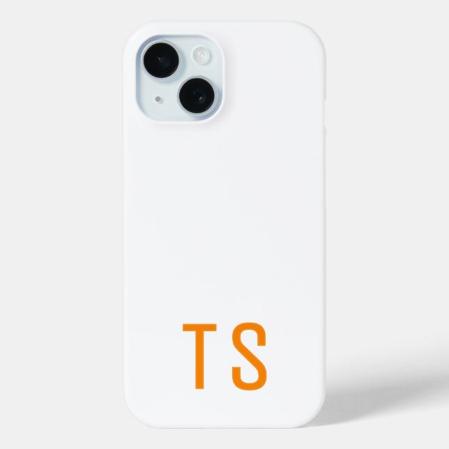 Minimal Modern Monogram Initials Orange Stylish Case-Mate iPhone Case (Back)