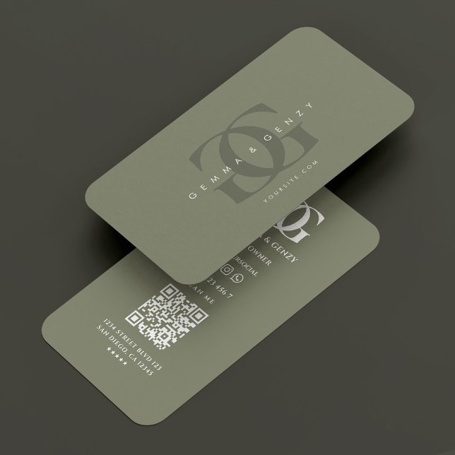 Minimal Modern Monogram Logo G Sage Green Business Card (Minimal Modern Monogram Logo G Sage Green Business Card
)