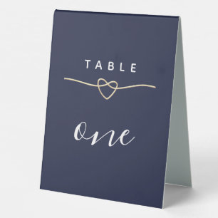 Minimal Modern Navy Blue Wedding Table Number