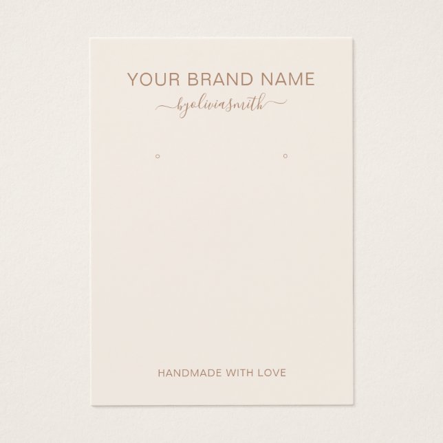 Minimal Modern Neutral Jewellery Display Card (Front)