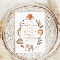 Minimal Modern Neutral Safari Animal Baby Shower