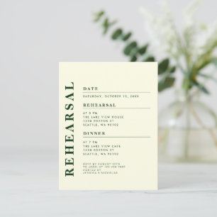 Minimal Modern Off White Rehearsal Dinner Elegant Invitation