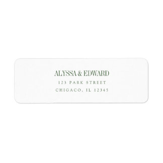 Minimal Modern Olive Green Custom Names Wedding