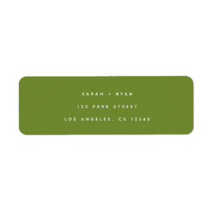 Minimal Modern Olive Green Wedding Return Address
