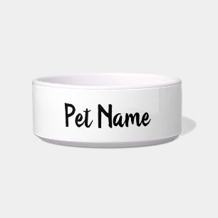 Minimal Modern Personalised Pet Name Script Font Bowl