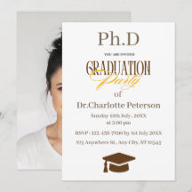 Minimal Modern PhD Graduation Party Invitation 