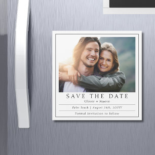 Minimal Modern Photo Black White Save The Date