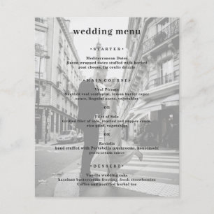 Minimal Modern Photo Budget Wedding Menu