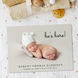 Minimal Modern Photo Collage Birth Announcement
