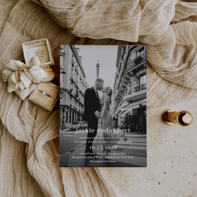 Minimal Modern Photo Wedding Invitation (Creator Uploaded)