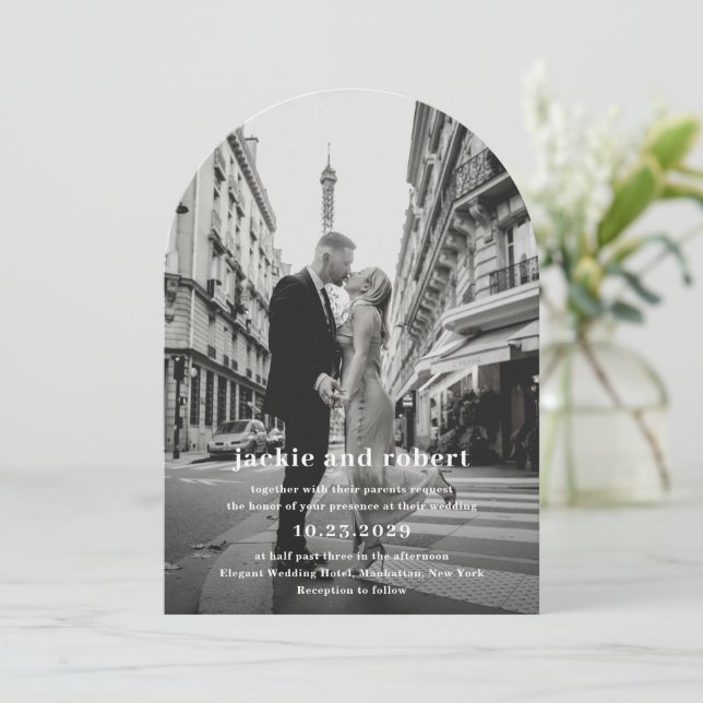 Minimal Modern Photo Wedding Invitation (Standing Front)