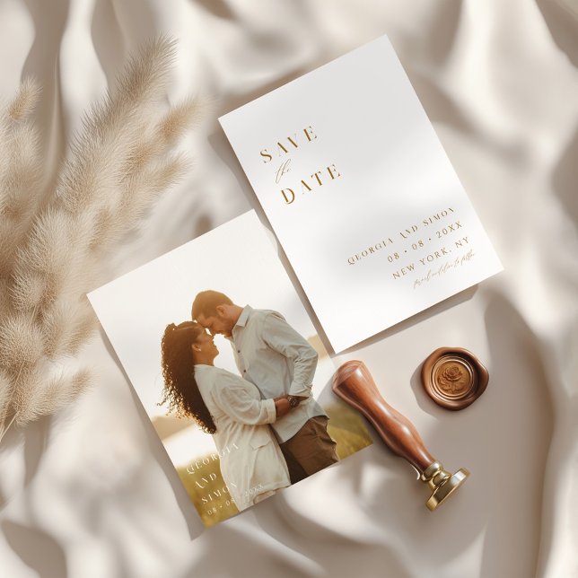 Minimal Modern Photo Wedding  Save The Date (Creator Uploaded)