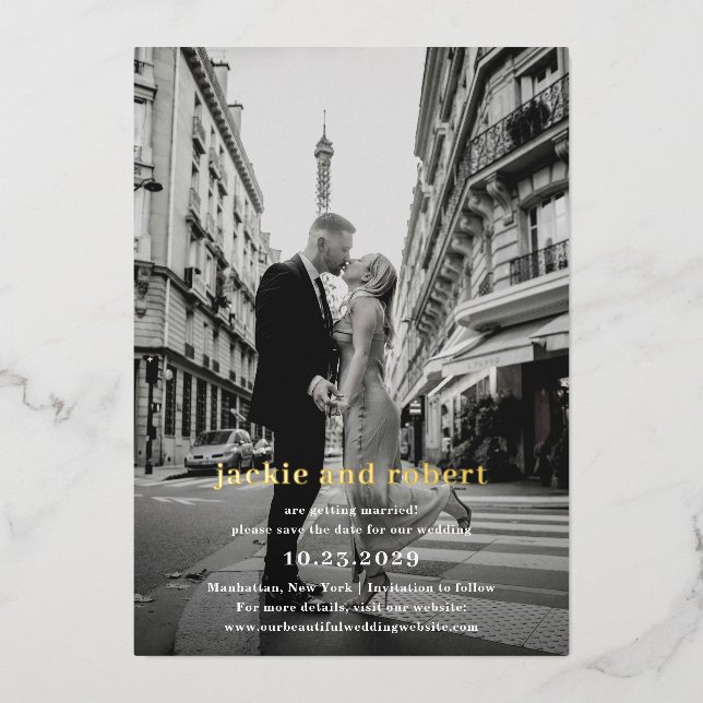 Minimal Modern Photo Wedding Save the Date (Front)