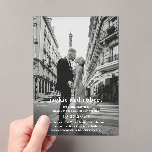 Minimal Modern Photo Wedding Save the Date Acrylic Invitations