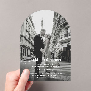 Minimal Modern Photo Wedding Save the Date Acrylic Invitations