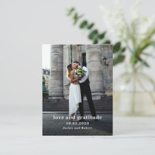 Minimal Modern Photo Wedding Thank You Card
