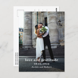 Minimal Modern Photo Wedding Thank You Card