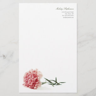 Minimal Modern Pink Carnation Personal Stationery