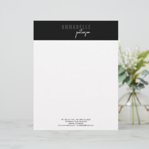 Minimal Modern Professional Black Simple Custom Letterhead