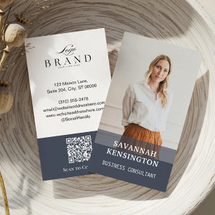 Minimal Modern Professional Photo Company Logo QR Business Card