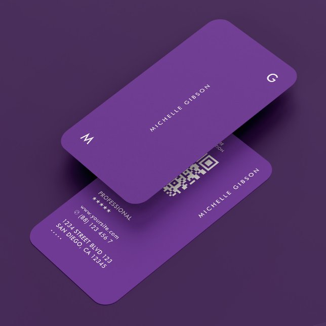Minimal Modern Professional Royal Purple Business Card (Creator Uploaded)