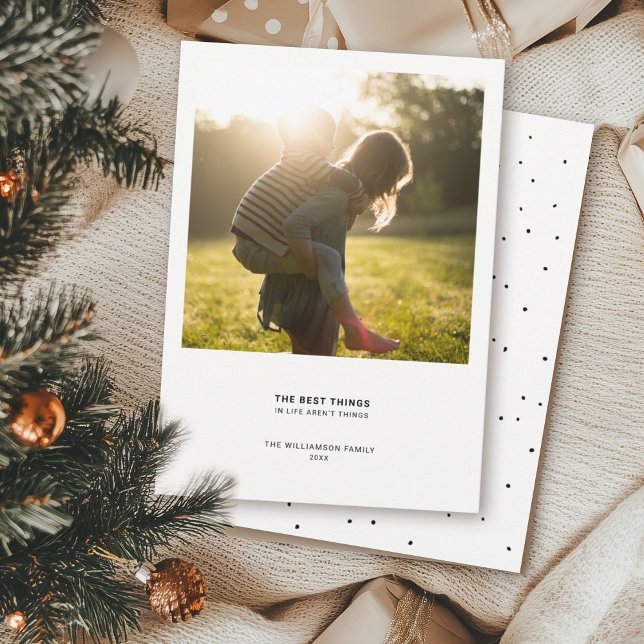 Minimal Modern Quote | Simple Christmas Photo Dots Holiday Card (Creator Uploaded)