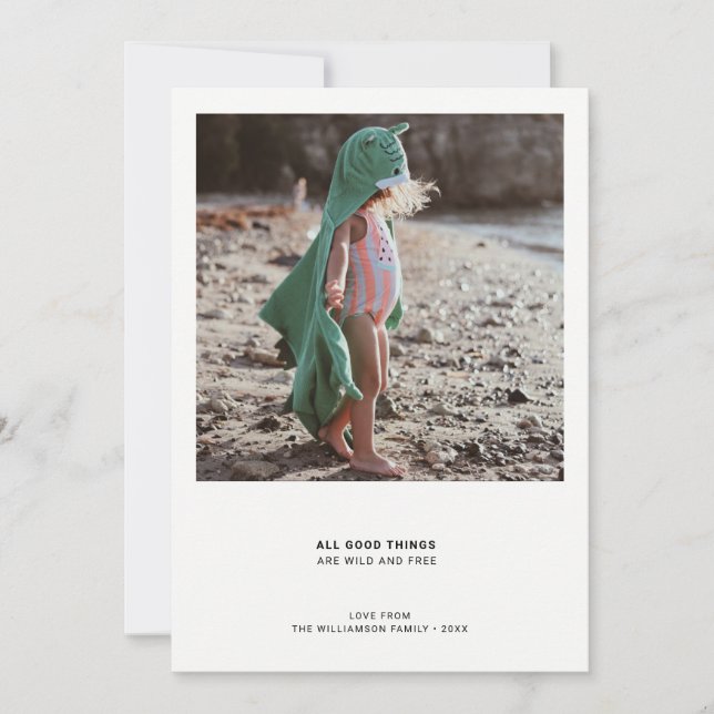 Minimal Modern Quote | Simple Photo Quote Holiday Card (Front)