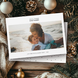 Minimal Modern Quote Simple Trendy Photo Holiday Card