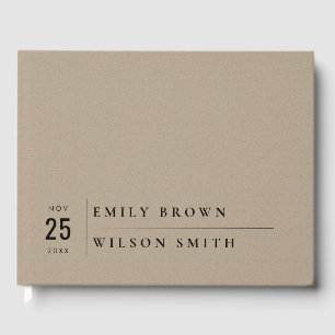 MINIMAL MODERN RUSTIC KRAFT TYPOGRAPHY WEDDING GUEST BOOK