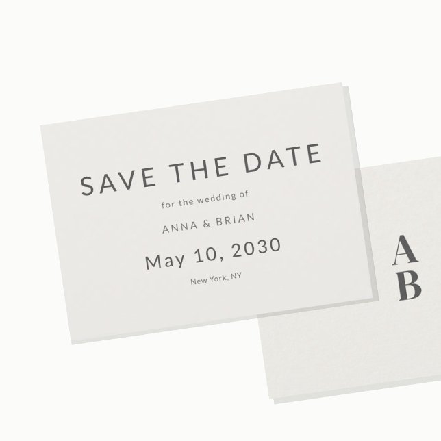 Minimal Modern Save the Date with Monogram (Creator Uploaded)