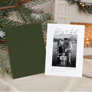 Minimal Modern Script Photo Christian Holiday Card