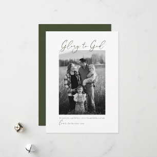 Minimal Modern Script Photo Christian Holiday Card