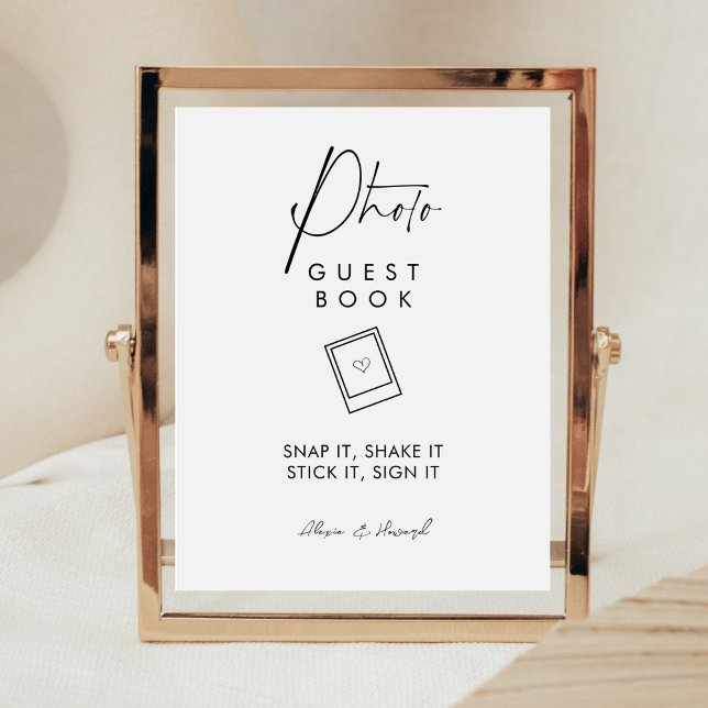 Minimal Modern Script Photo Guestbook Wedding Sign (Creator Uploaded)