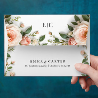 Minimal Modern Script Wedding Envelope 