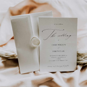 Minimal Modern Script Wedding Invitation