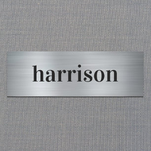 Minimal Modern Silver Name Tag