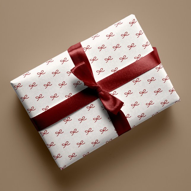 Minimal Modern Simple Bow Pattern Christmas  Wrapping Paper (Creator Uploaded)