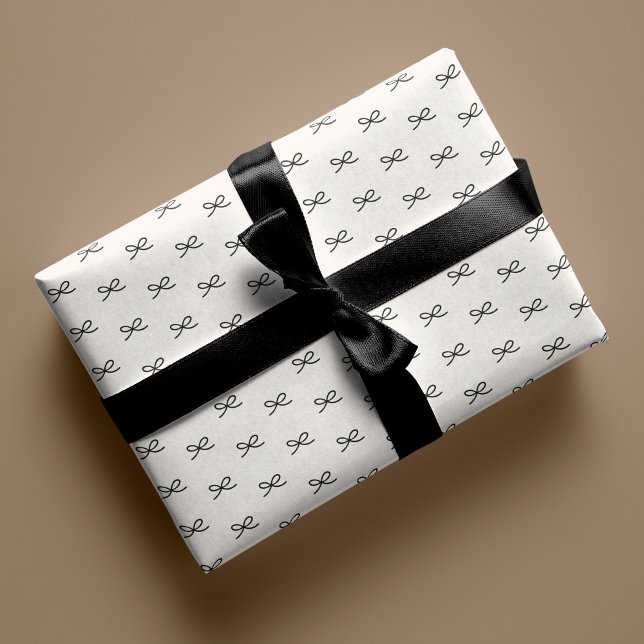 Minimal Modern Simple Bow Pattern Christmas  Wrapping Paper (Creator Uploaded)