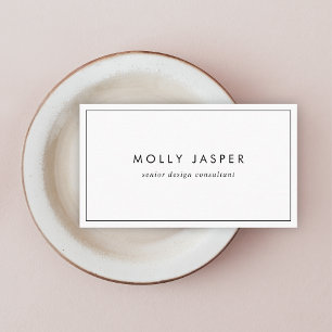 Minimal Modern Simple Clean White Elegant Chic Business Card