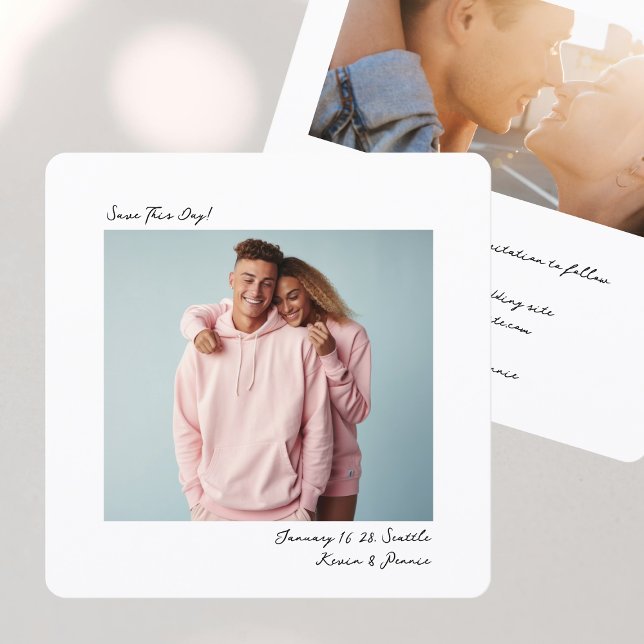 minimal modern simple Insta Film Photo Wedding  Save The Date (Creator Uploaded)