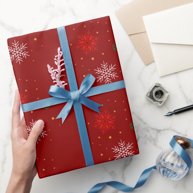 Minimal Modern Simple Star Pattern Christmas Wrapping Paper (Gifting)